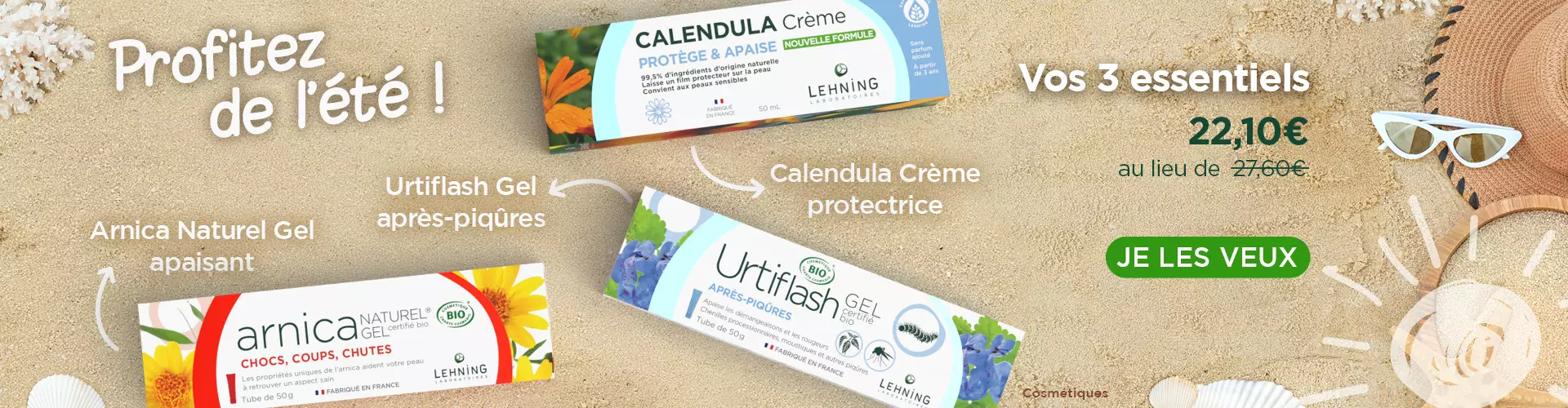 Pack été - Urtiflash, Arnica gel et Calendula crème