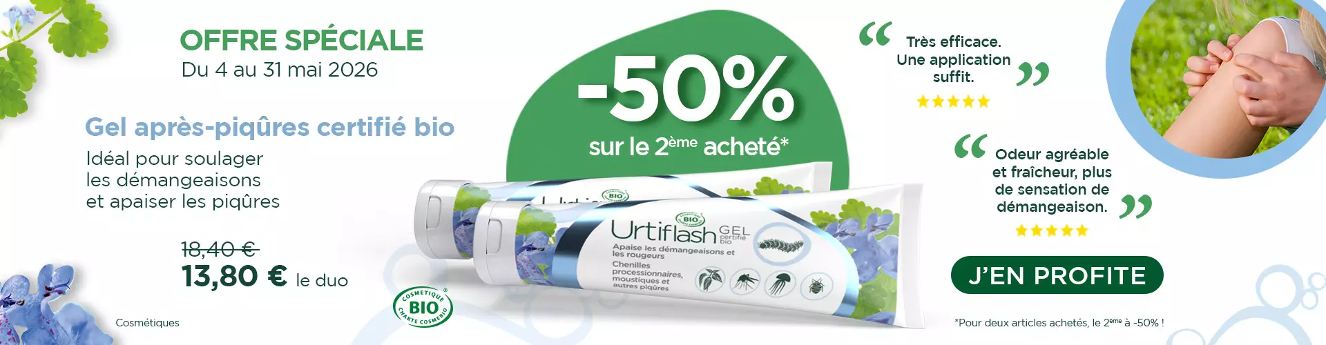 Promo Urtiflash gel après-piqûres