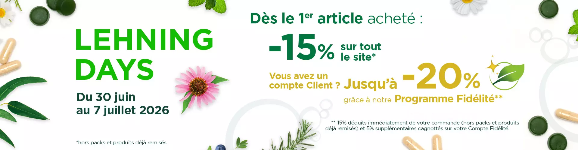 Lehning Days -15% sur tout le site*