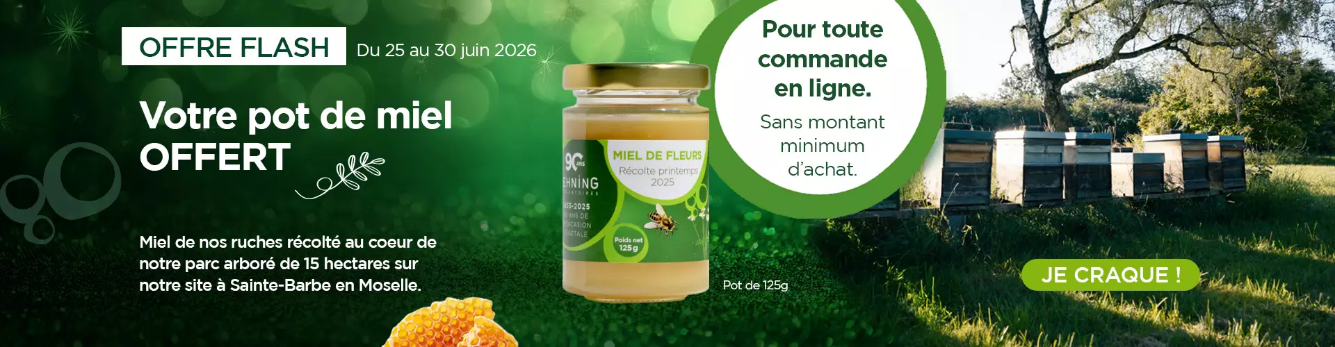 Pot de miel Lehning offert pour toute commande