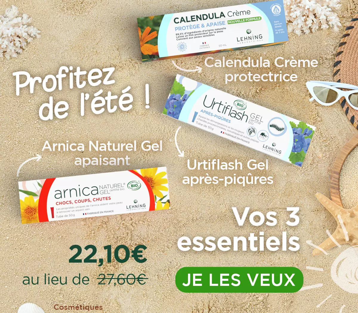 Promo  pack été Urtiflash arnica gel et Calebdula crème