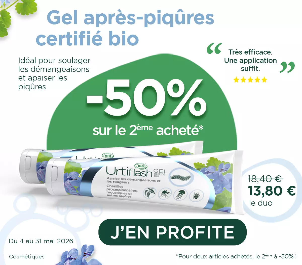 Promo Urtiflash gel après-piqûres