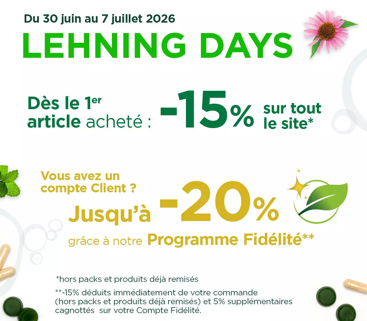 Lehning Days -15% sur tout le site*