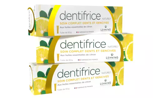 Promo Dentifrice Naturel aux Huiles Essentielles de Citron Lehning