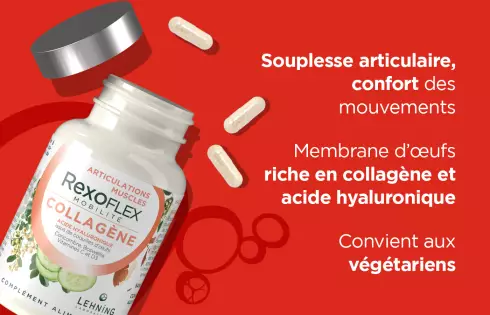REXOFLEX Mobilité - Collagène végétarien membrane coquille d oeuf articulations et muscles