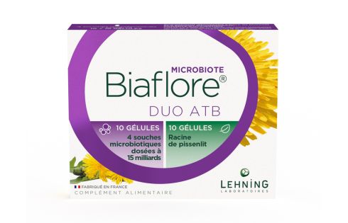 Probiotique avec antibiotique Biaflore DUO ATB Lehning