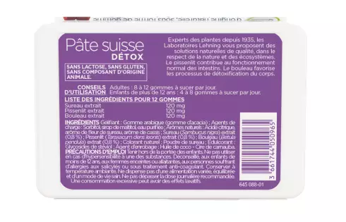 Pâte suisse Détox - Laboratoires Lehning