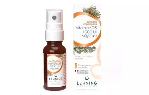 Vitamine D3 végétale 1 000 UI - Laboratoires Lehning