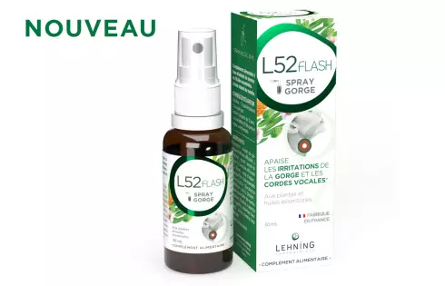 L52FLASH - Spray buccal mal et irritation de gorge et cordes vocales