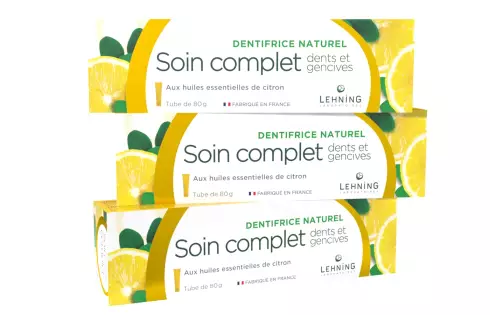 Promo Dentifrice Naturel Soin Complet aux Huiles Essentielles de Citron Lehning