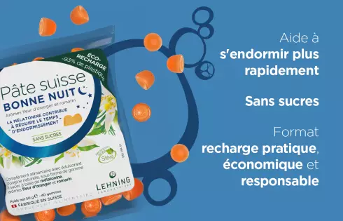 Éco-Recharge Pâte Suisse Bonne Nuit Lehning - Gummies sans sucre sommeil