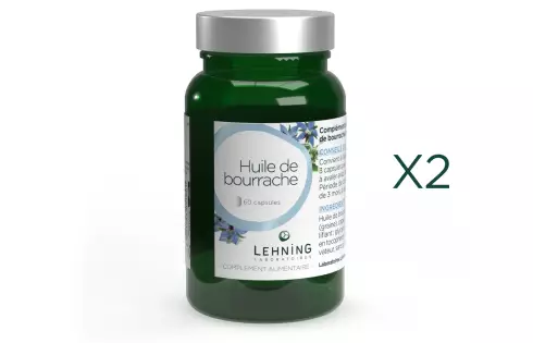 Promo DUO Huile de bourrache en capsules - Laboratoires Lehning