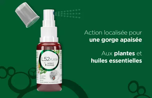 L52FLASH - Spray buccal mal et irritation de gorge et cordes vocales
