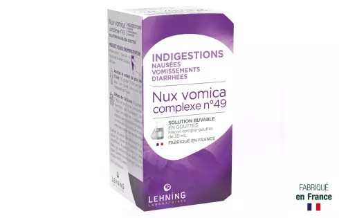 NUX VOMICA COMPLEXE N°49 Médicament homéopathique indigestion - Laboratoires Lehning