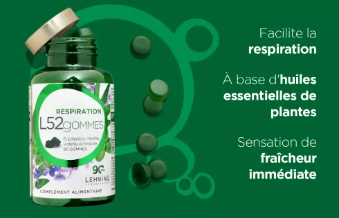 L52GOMMES - 90 Gummies Respiration Menthe Eucalyptus Sans Sucre