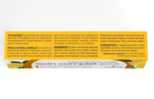 Dentifrice Naturel Soin Complet aux Huiles Essentielles de Citron Lehning