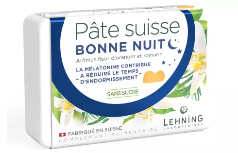 Pâte suisse Bonne Nuit Lehning - Gummies sans sucre sommeil