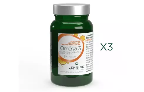 3 oméga 3, cure de 3 mois - Laboratoires Lehning