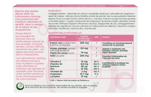 Complément alimentaire pour la prostate Prosta-Résist de Lehning