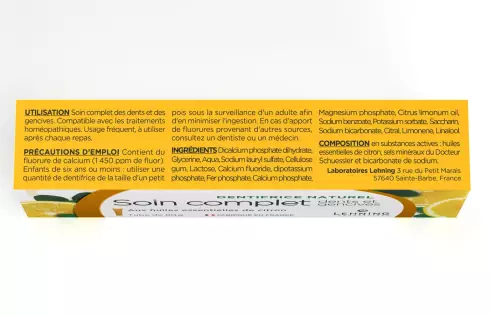 Promo Dentifrice Naturel Soin Complet aux Huiles Essentielles de Citron Lehning
