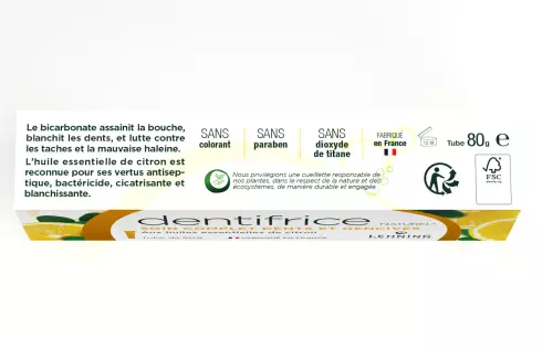 Dentifrice Naturel aux Huiles Essentielles de Citron Lehning