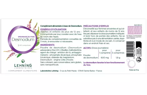 Desmodium en comprimés - Laboratoires Lehning