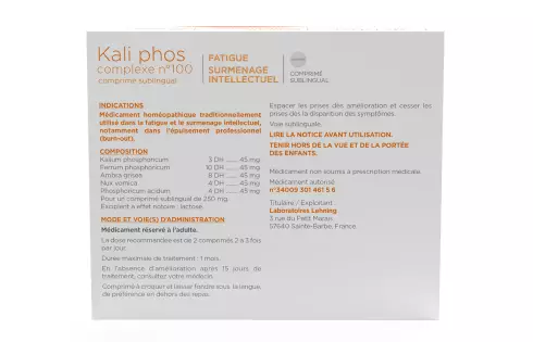 Médicament Kali Phos n°100 Lehning