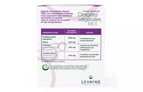 Promo 2 Dragées Végétales Rex - Laboratoires Lehning