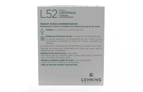 Médicament L52 Lehning 100 comprimés