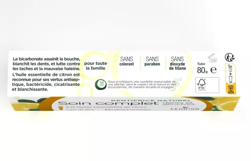 Promo Dentifrice Naturel Soin Complet aux Huiles Essentielles de Citron Lehning