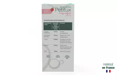 Petitux Sirop Naturel pour la Toux Enfants et Petits