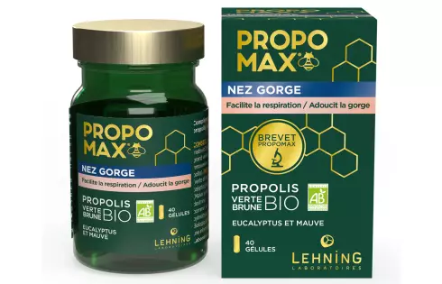 Propomax Nez Gorge - Gélules Propolis Verte et Brune Bio