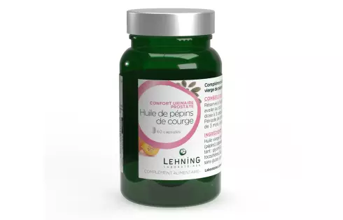 Promo DUO Huile de pépins de courge en capsules - Laboratoires Lehning