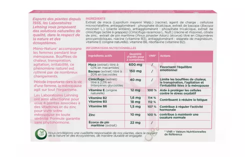 Promo 2 Méno-Nature - Complément alimentaire ménopause, bouffées de chaleur