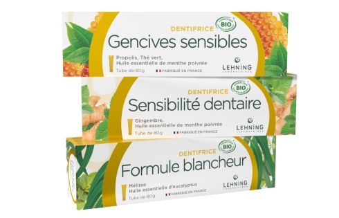 Pack découverte 3 dentifrices certifiés bio