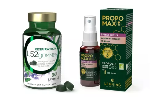 Pack hiver - L52GOMMES et Propomax spray gorge doux