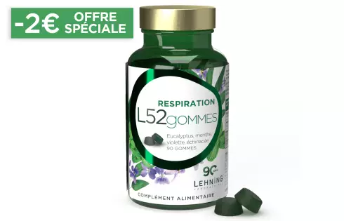 L52GOMMES - 90 Gummies Respiration Menthe Eucalyptus Sans Sucre