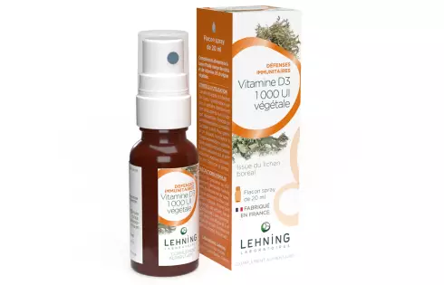 Vitamine D3 végétale 1 000 UI - Laboratoires Lehning