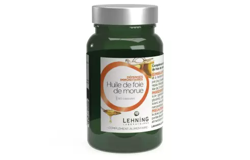 Huile de foie de morue en capsules - Laboratoires Lehning