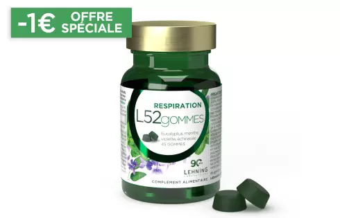 L52GOMMES - 45 Gummies Respiration Menthe Eucalyptus Sans Sucre