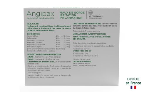 Angipax : Médicament Mal de Gorge, 40 Comprimés