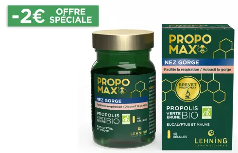 Propomax Nez Gorge - Gélules Propolis Verte et Brune Bio