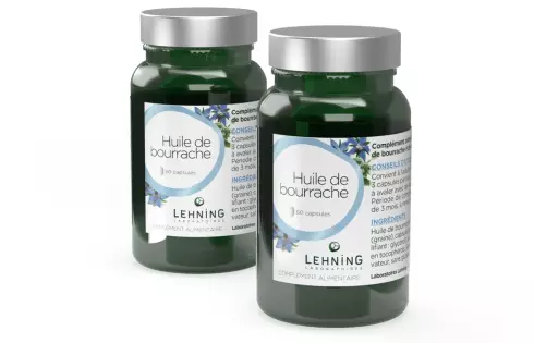 Promo DUO Huile de bourrache en capsules - Laboratoires Lehning