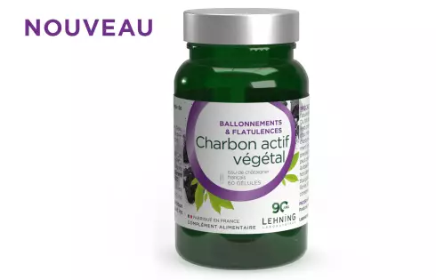 Charbon végétal actif bio en gélules - Laboratoires Lehning