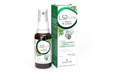 L52FLASH - Spray buccal mal et irritation de gorge et cordes vocales