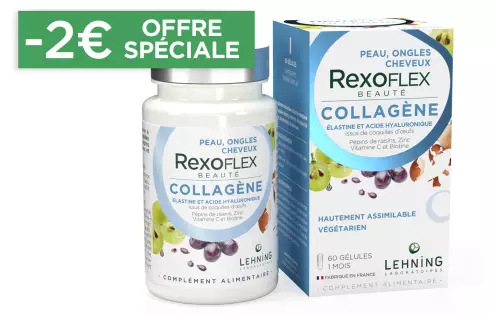 REXOFLEX Beauté Collagène - Complément alimentaire anti age collagene vegetarien coquille d'oeuf