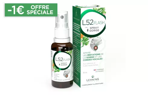 L52FLASH - Spray buccal mal et irritation de gorge et cordes vocales