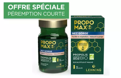 Propomax Nez Gorge - Gélules Propolis Verte et Brune Bio