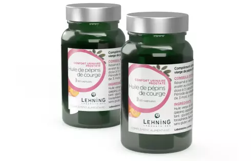 Promo DUO Huile de pépins de courge en capsules - Laboratoires Lehning