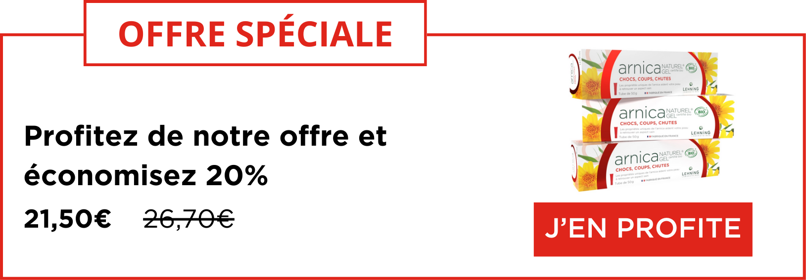 Promo 3 gels à l'arnica laboratoires lehning